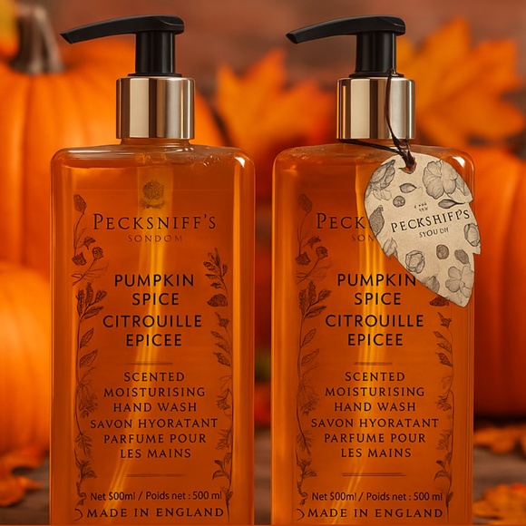 Pecksniff’s London Pumpkin Spice Hand Wash 2-Pack 500ml Each NWT  Fall Scent - Picture 1 of 3
